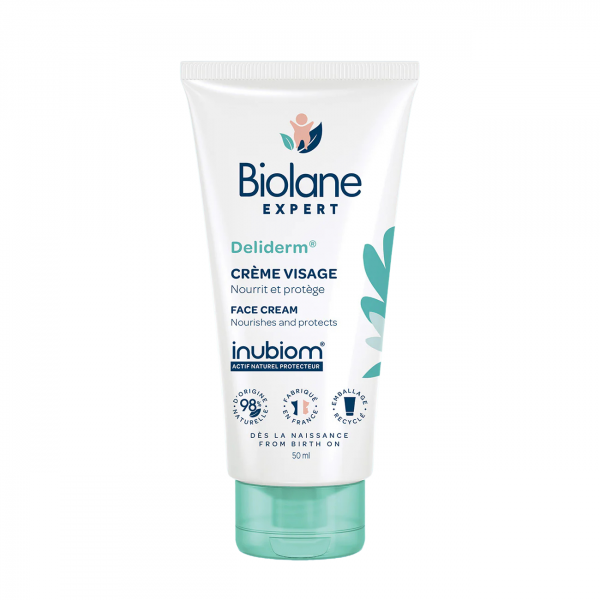 Déliderm Crème Visage - Biolane Expert (Hydratation et protection pour la peau délicate des bébés)