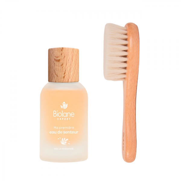 Coffret Ma Première Eau de Senteur - Biolane (Eau de senteur et brosse pour bébé).