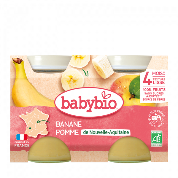 Purée bio Banane & Pomme de Nouvelle-Aquitaine Babybio