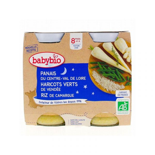 Repas Panais, Haricots Verts & Riz - Babybio (Repas bio pour bébés dès 8 mois)