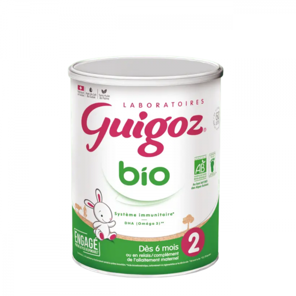 Lait 2ᵉ Âge Guigoz Bio 2 (Nutrition biologique pour bébés de 6 à 12 mois)