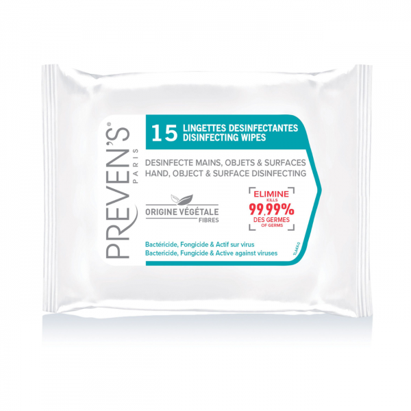 Preven’s Lingettes Désinfectantes - 15 Pièces