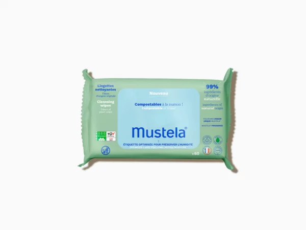 Lingettes Nettoyantes Compostables Mustela