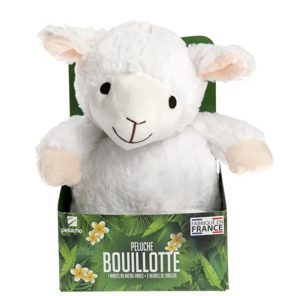 Pelucho Peluche Bouillotte Mouton Blanc