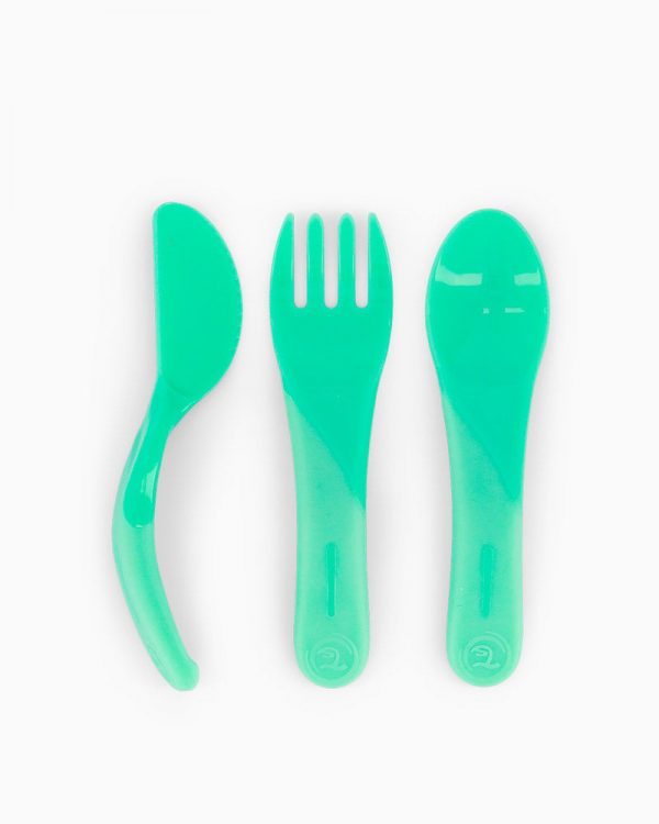 Set de Couverts Apprentissage - Vert - Twistshake (Couverts ergonomiques pour repas bébé)