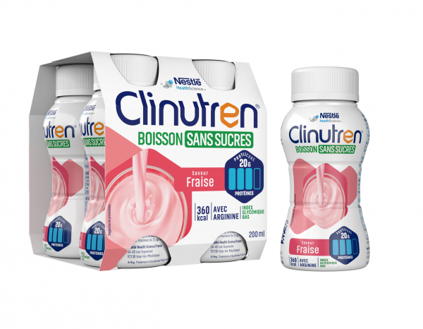 Clinutren Boisson Sans Sucres Saveur Fraise