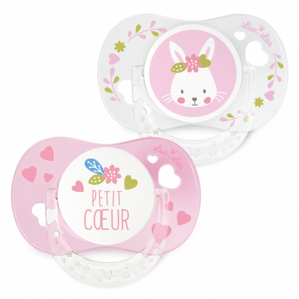 Duo de Sucettes Anatomiques Lapin et Petit Cœur Luc et Léa