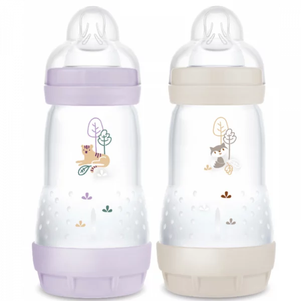 MAM Easy Start Biberons Anti-Colique Débit 2 Lilas et Sable 260ml