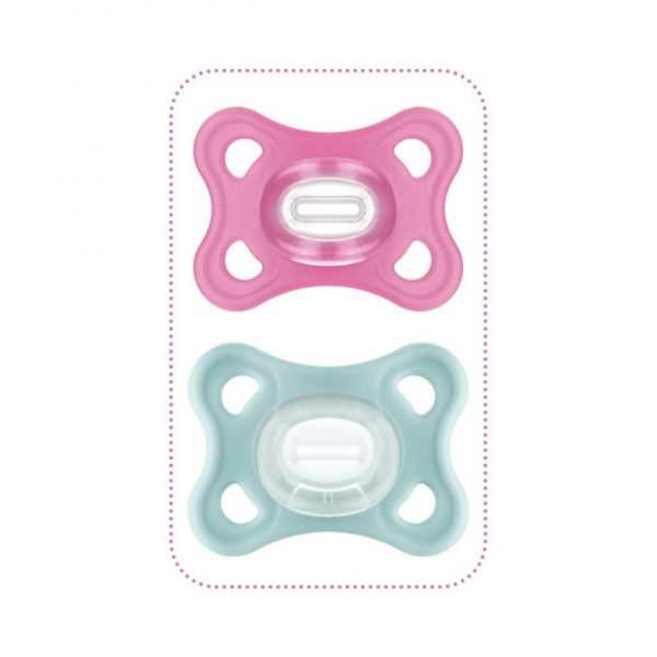 2 Sucettes Comfort 2-6 Mois Silicone Rose