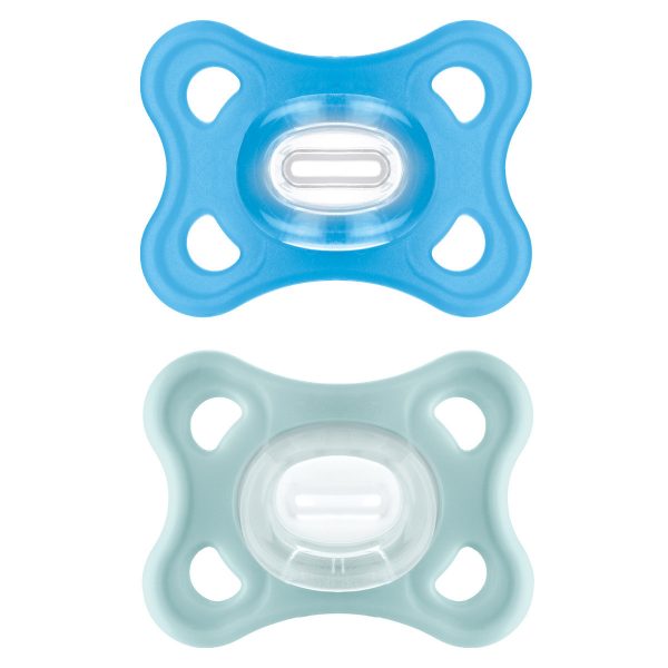 MAM Comfort 2 Sucettes en Silicone 2-6 Mois (Bleu/Vert)