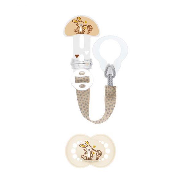MAM Kit Sucette Silicone Original 6M+ avec Attache Sucette Réglable (Modèle Aléatoire)